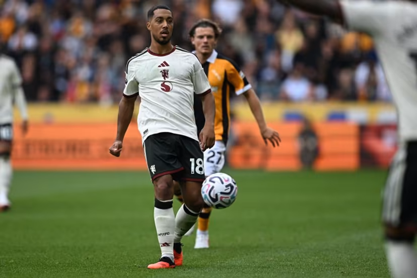 Manchester United's Belgian midfielder #18 Youri Tielemans passes the ball during the English Premier League football match between Hull City and Manchester United at the MKM Stadium in Kingston upon Hull, eastern England on August 22, 2026. Paul ELLIS / AFP