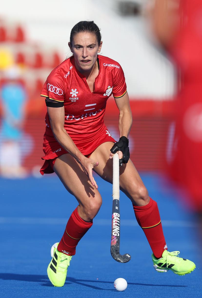 Belgium's Judith Vandermeiren pictured in action during a hockey game between Belgian national team Red Panthers and China, Tuesday 16 June 2026 in Wavre, match 10/16 in the group stage of the women's FIH Pro League competition. BELGA PHOTO VIRGINIE LEFOUR
