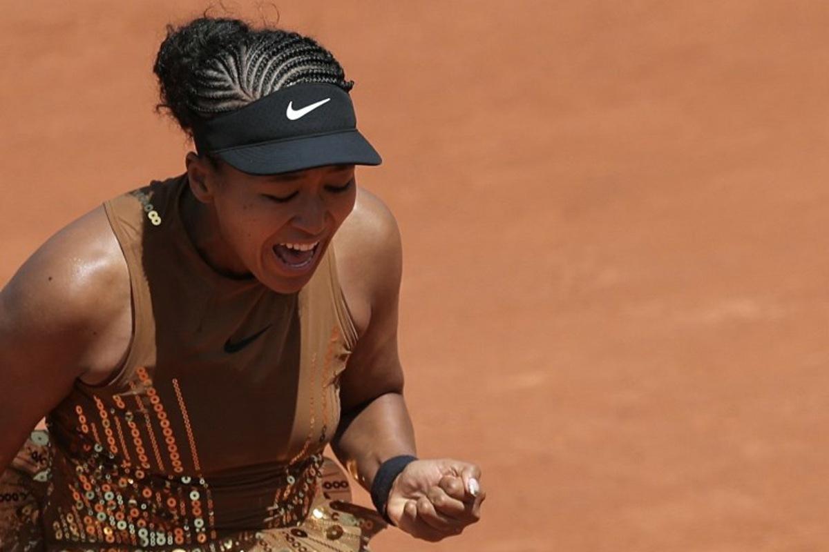 Japan's Naomi Osaka reacts after a point against Croatia's Donna Vekic during their women's singles match on day 5 of the French Open tennis tournament on Court Simonne-Mathieu at the Roland-Garros Complex in Paris on May 28, 2026. Thomas SAMSON / AFP