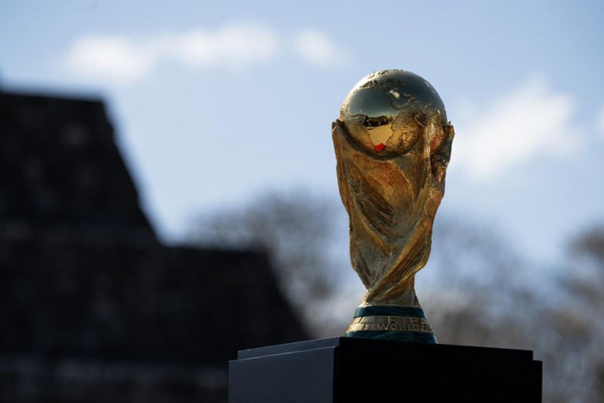 The World Cup trophy is presented in Chichen Itza, Yucatan state, Mexico, on March 20, 2026. The World Cup trophy was presented at the world famous Mayan landmark, one of the seven modern wonders of the world, as part of a country-wide tour ahead of the upcoming 2026 World Cup football tournament to be held in Mexico, Canada and the United States. Carl de Souza / AFP