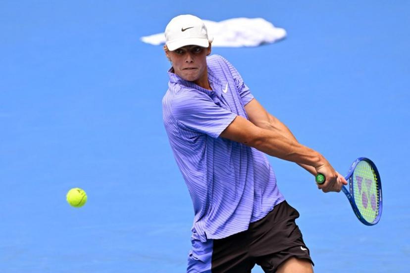 Cruz Hewitt of Australia hits a return during a practice session in Melbourne on January 15, 2026, ahead of the Australian Open tennis tournament starting on January 18. William WEST / AFP
