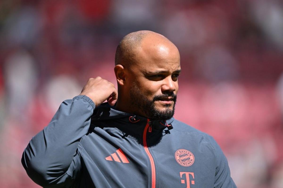 Bayern Munich's Belgian head coach Vincent Kompany is seen prior the German first division Bundesliga football match between 1 FSV Mainz 05 and FC Bayern Munich in Mainz, western Germany on April 25, 2026. Kirill KUDRYAVTSEV / AFP