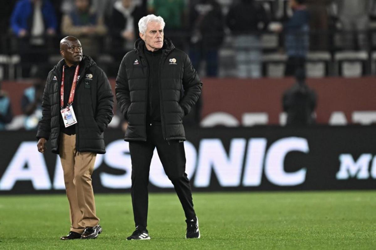 South Africa's head coach Hugo Broos is seen after the Africa Cup of Nations (CAN) round of 16 football match between South Africa and Cameroon at Al Medina Stadium in Rabat on January 4, 2026. Paul ELLIS / AFP