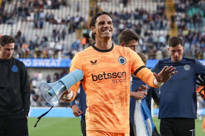 Club's goalkeeper Yann Sommer celebrates after a soccer match between Club Brugge and Cercle Brugge, Sunday 23 August 2026 in Brugge, on day 3 of the 2026-2027 'Jupiler Pro League' first division of the Belgian championship. BELGA PHOTO BRUNO FAHY
