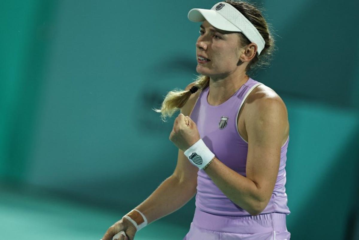 Russia's Ekaterina Alexandrova reacts during their women's singles semi-final match against USA's Hailey Baptiste at the Abu Dhabi Open tennis tournament in Abu Dhabi on February 6, 2026. Fadel SENNA / AFP
