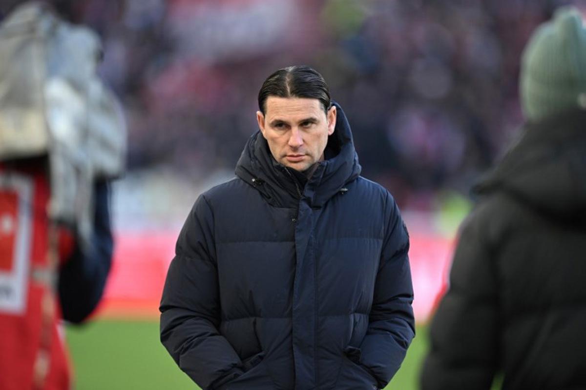Moenchengladbach's Swiss headcoach Gerardo Seoane arrives for an interview prior to the German first division Bundesliga football club between VfB Stuttgart and Borussia Moenchengladbach in Stuttgart, southwestern Germany, on February 1, 2025. THOMAS KIENZLE / AFP