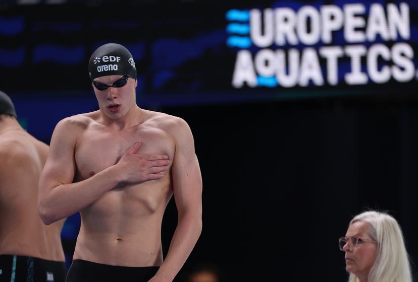 Belgian swimmer Vincent Van Hooydonck pictured before the heats of the men's 50m Freestyle on the sixth day of the European Aquatics Championships in Paris, France on Saturday 15 August 2026. BELGA PHOTO VIRGINIE LEFOUR