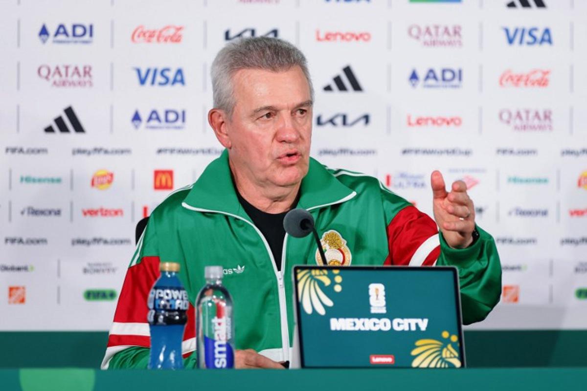 Mexico's head coach Javier Aguirre gives a press conference at the Mexico City Stadium in Mexico City on July 4, 2026, on the eve of the 2026 World Cup round of 16 football match between Mexico and England. Rodrigo Oropeza / AFP