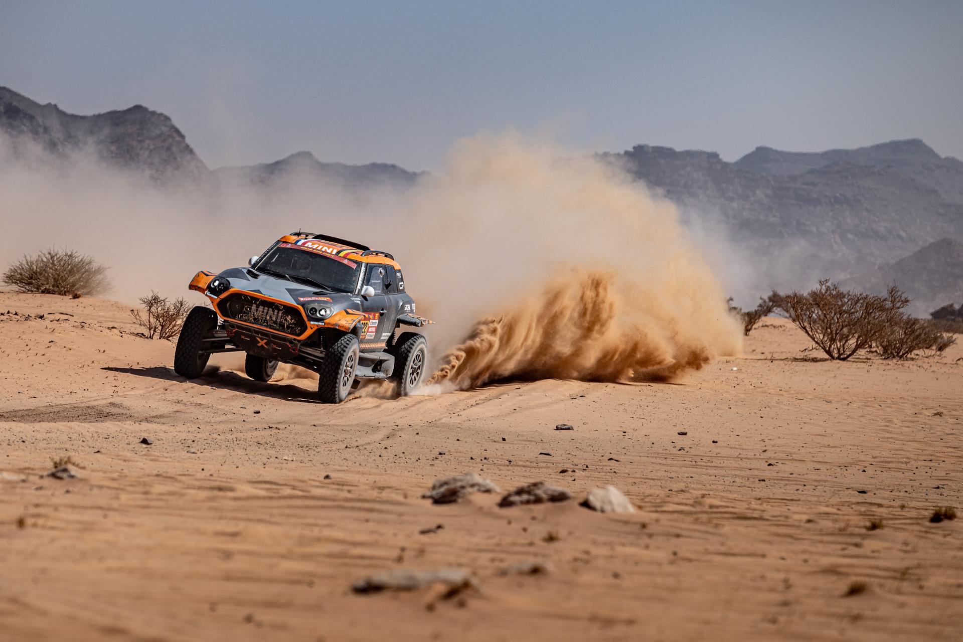 ATTENTION EDITORS - HAND OUT PICTURES - EDITORIAL USE ONLY - MANDATORY CREDIT: 'SIMON BAUCHAU' Hand out picture released by Eric Dupain shows Guillaume de Mevius and Mathieu Baumel during stage 8 of the 2026 Dakar rally race in Wadi Ad Dawasir, Saudi Arabia on Monday 12 January 2026. *** Belga and Belga Editorial Board decline all responsibility regarding the content of this picture. *** PHOTO HAND OUT - SIMON BAUCHAU