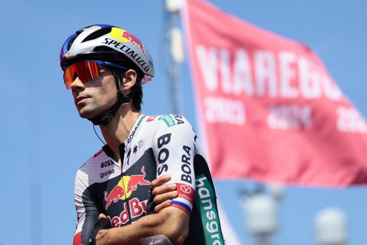 Red Bull-Bora-Hansgrohe's Slovenian rider Primoz Roglic is pictured before the 11th stage of the 108th Giro d'Italia cycling race of 186kms from Viareggio to Castelnovo ne' Monti on May 21, 2025. Luca Bettini / AFP
