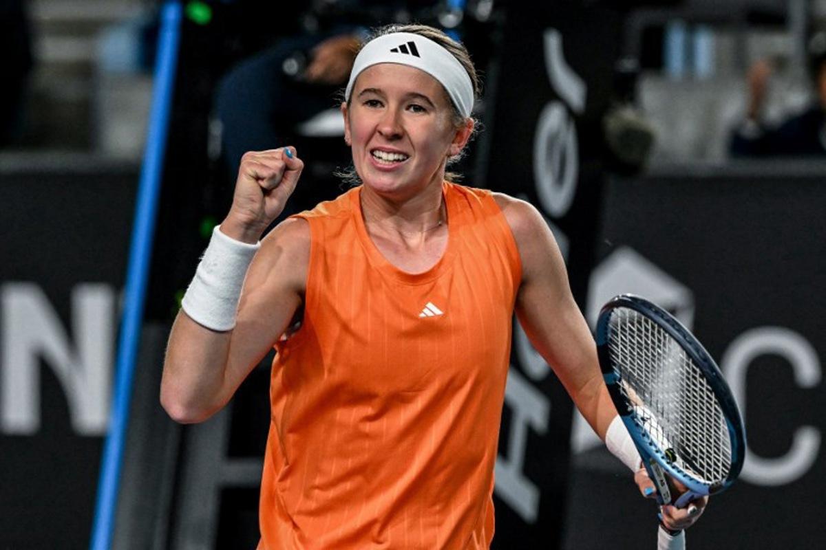 Czech Republic's Nikola Bartunkova reacts after a point against Switzerland's Belinda Bencic during their women's singles match on day five of the Australian Open tennis tournament in Melbourne on January 22, 2026. Paul Crock / AFP