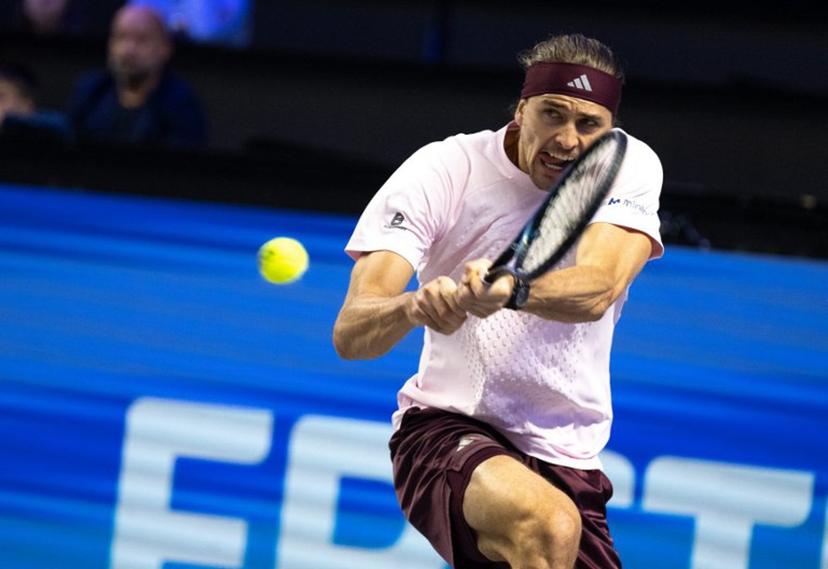 Germany's Alexander Zverev returns the ball to Australia's Alex de Minaur (not pictured) during the semi-final match at the Erste Bank Open 2026 ATP 500 tennis tournament in Vienna, Austria, on October 31, 2026. Joe Klamar / AFP