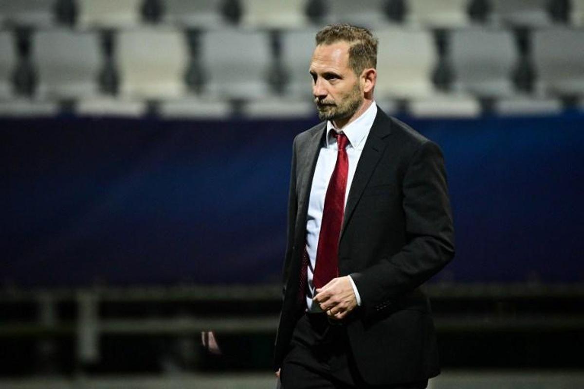 Mauro Lustrinelli, Switzerland?s U21 team head coach leaves the pitch after the UEFA Under21 Championship group stage football match between Croatia and Switzerland at the Stadium Bonifika in Koper on March 28, 2021. Jure Makovec / AFP
