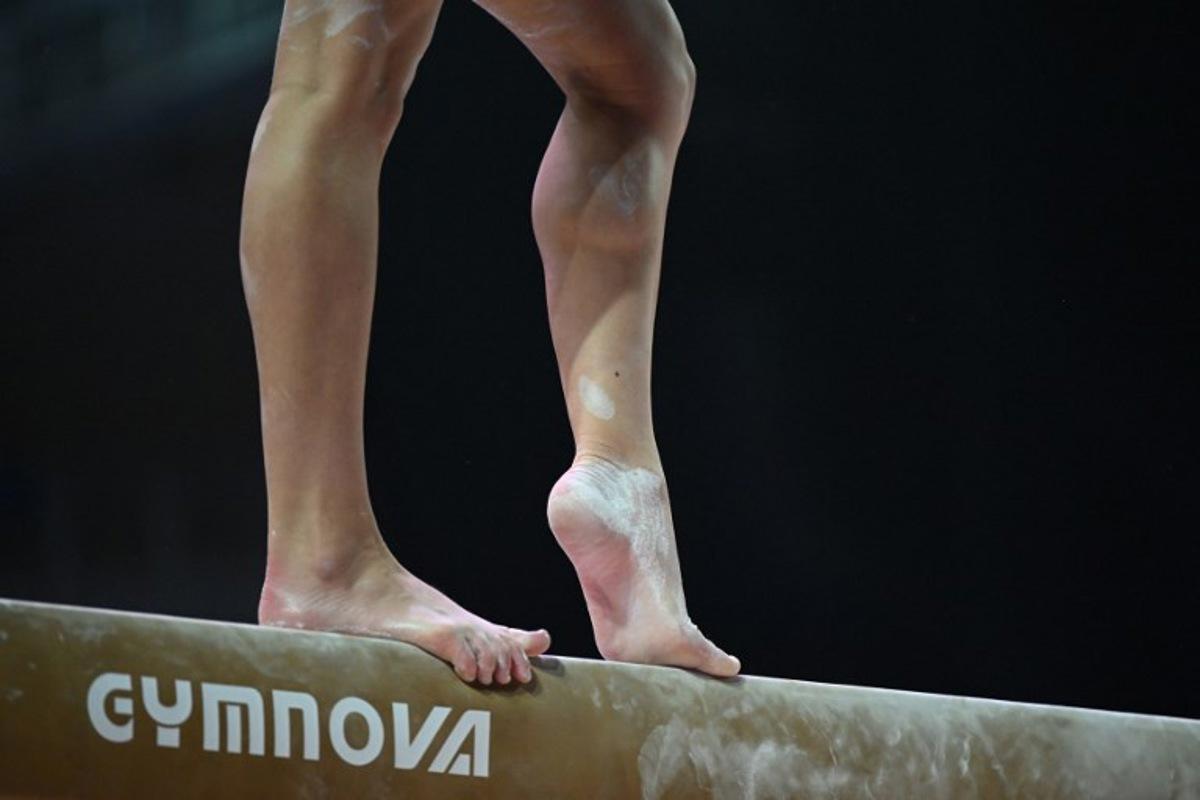 Hungary's Zsofia Kovacs performs on the balance beam during the women's all-around event final of the 2023 Artistic Gymnastics European Championships in Antalya, on April 14, 2023. OZAN KOSE / AFP