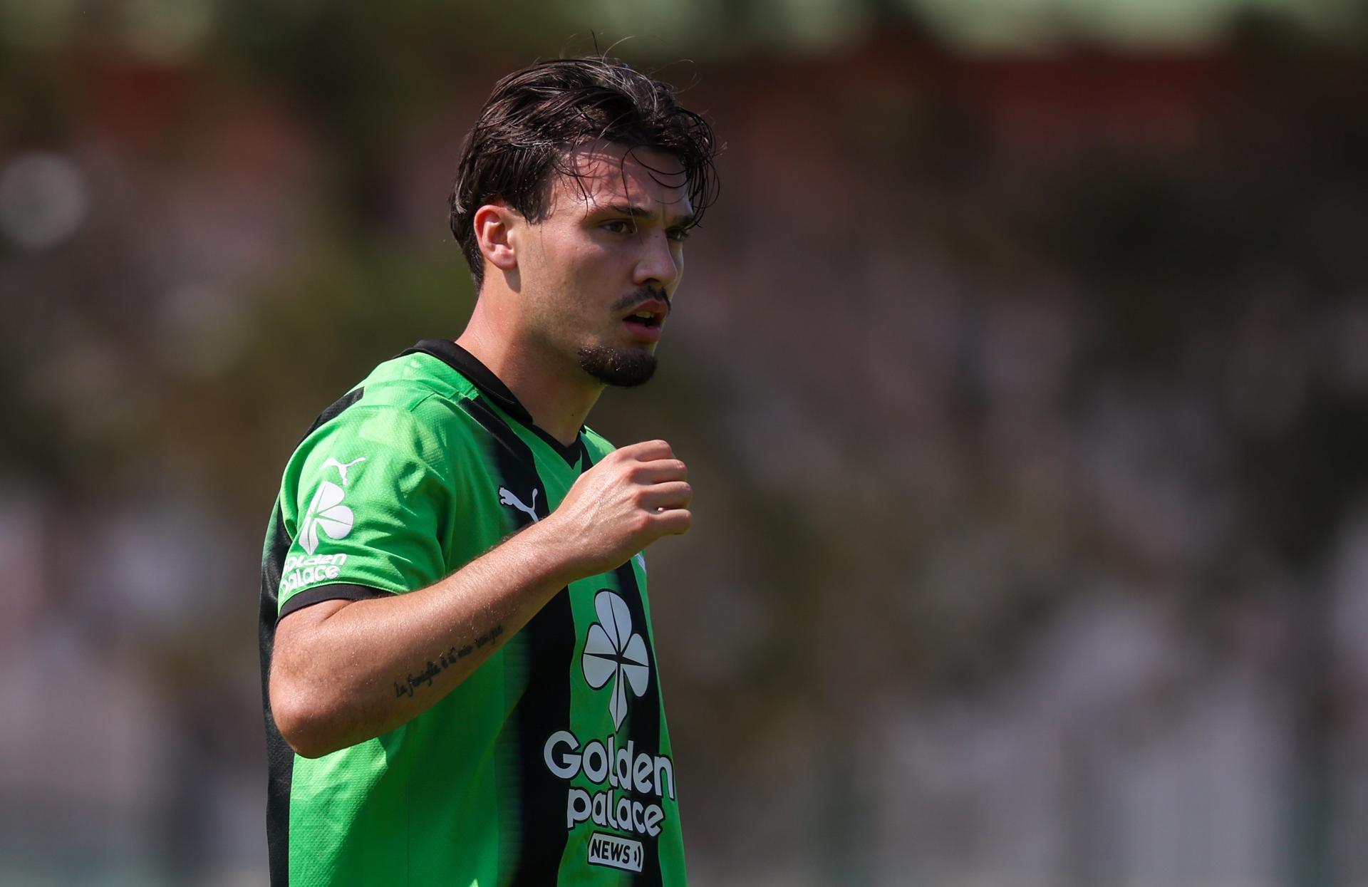 Cercle's Gary Magnee pictured during a friendly soccer game between French team Stade de Reims and Belgian first division soccer team Cercle Brugge, on Saturday 25 July 2026 in Le Touquet, France, in preparation of the upcoming 2026-2027 Belgian first division soccer season. BELGA PHOTO VIRGINIE LEFOUR