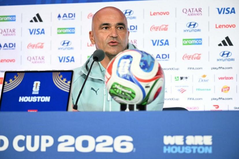 Portugal's Spanish head coach Roberto Martinez gives a press conference on the eve of Portugal's 2026 World Cup football tournament Group H football match against Uzbekistan in Houston on June 22, 2026. RONALDO SCHEMIDT / AFP