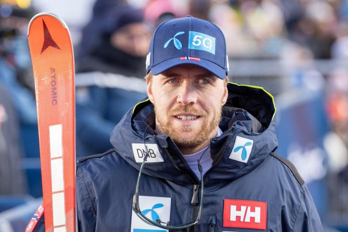 Norway's Aleksander Aamodt Kilde is seen during the second run of the women's Giant Slalom of the FIS Alpine Ski World Cup in Soelden, Austria, on October 26, 2024. Johann GRODER / APA / AFP