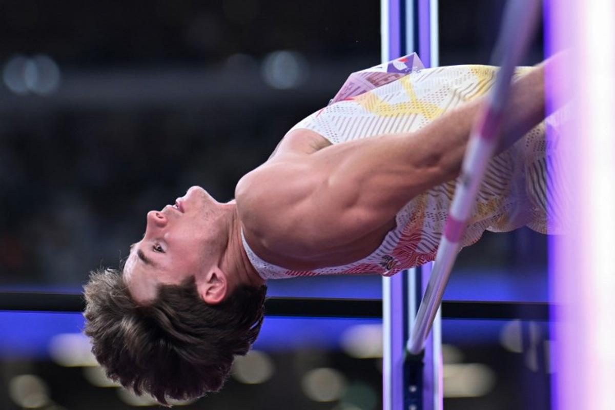 Belgium's athlete Jente Hauttekeete competes in the men's decathlon high jump during the World Athletics Championships in Tokyo on September 20, 2025. Kirill KUDRYAVTSEV / AFP