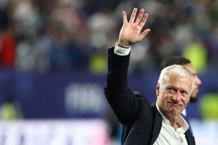 France's head coach Didier Deschamps waves to fans after winning the 2026 World Cup Group I football match between France and Iraq at the Philadelphia Stadium in Philadelphia on June 22, 2026. FRANCK FIFE / AFP