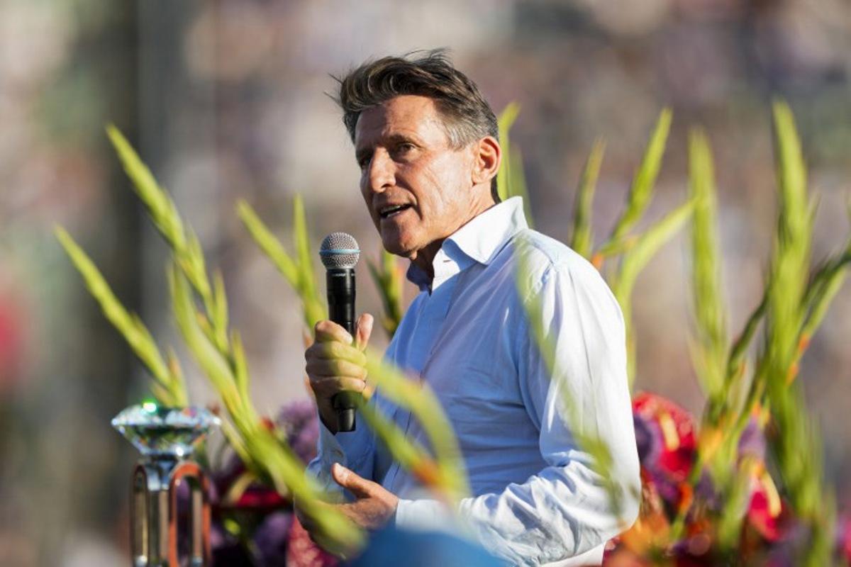President of the International Association of Athletics Federations Sebastian Coe speaks during the Oslo Diamond League Bislett Games 2025 at Bislett Stadium in Oslo, Norway on June 12, 2025. Fredrik Varfjell / NTB / AFP