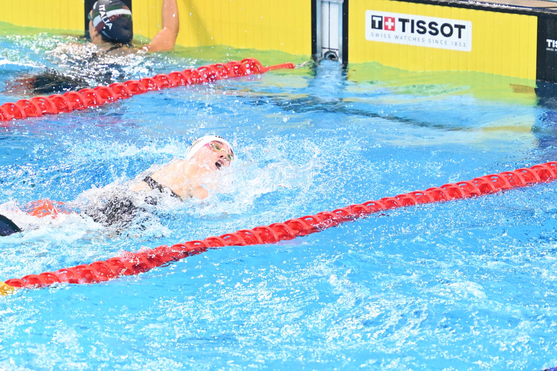 ATTENTION EDITORS - HAND OUT PICTURES - EDITORIAL USE ONLY - MANDATORY CREDIT BOIC/COIB - Hand out pictures dated from Friday 8 August 2025, show Belgian Elise Croes at the Women's 4x50 Pool Life Saver Final, the live saving sport, in the World Games in Chengdu, China. The team finishes Sixth but made a new Belgian record. *** Belga and Belga Editorial Board decline all responsibility regarding the content of this picture. *** PHOTO HAND OUT BOIC/COIB