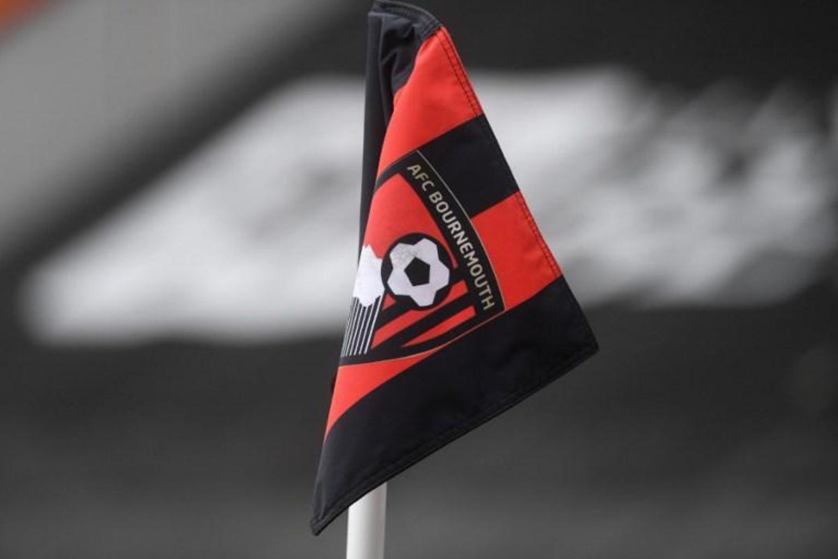 A picture shows an AFC Bournemouth corner flag before the English Premier League football match between Bournemouth and Tottenham Hotspur at the Vitality Stadium in Bournemouth, southern England, on July 9, 2020. NEIL HALL / POOL / AFP RESTRICTED TO EDITORIAL USE. No use with unauthorized audio, video, data, fixture lists, club/league logos or 'live' services. Online in-match use limited to 120 images. An additional 40 images may be used in extra time. No video emulation. Social media in-match use limited to 120 images. An additional 40 images may be used in extra time. No use in betting publications, games or single club/league/player publications.