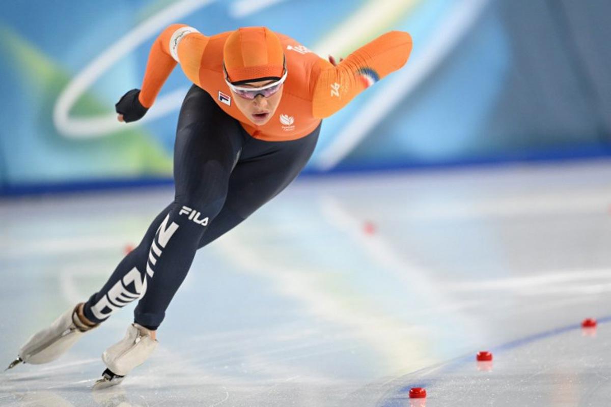 Netherlands' Jutta Leerdam competes in the speed skating women's 500m during the Milano Cortina 2026 Winter Olympic Games at Milano Speed Skating Stadium in Milan on February 15, 2026. Daniel MUNOZ / AFP