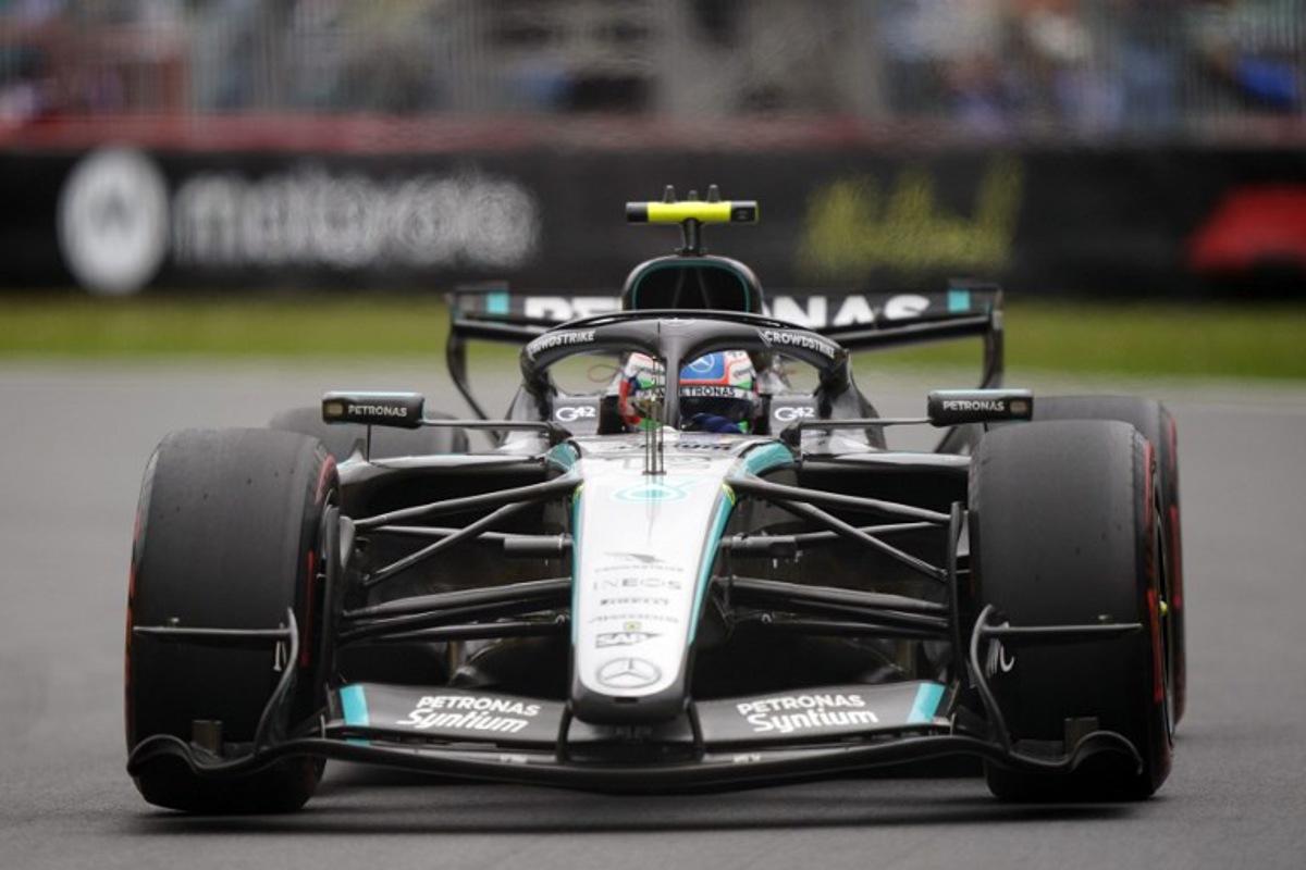 Mercedes' Italian driver Kimi Antonelli races during the 2026 Formula 1 Grand Prix du Canada at Circuit Gilles-Villeneuve in Montreal, Canada, on May 24, 2026. Geoff Robins / AFP
