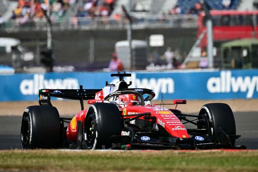 Ferrari's Monegasque driver Charles Leclerc drives during the Formula One British Grand Prix at the Silverstone motor racing circuit in Silverstone, central England, on July 5, 2026. Ben STANSALL / AFP