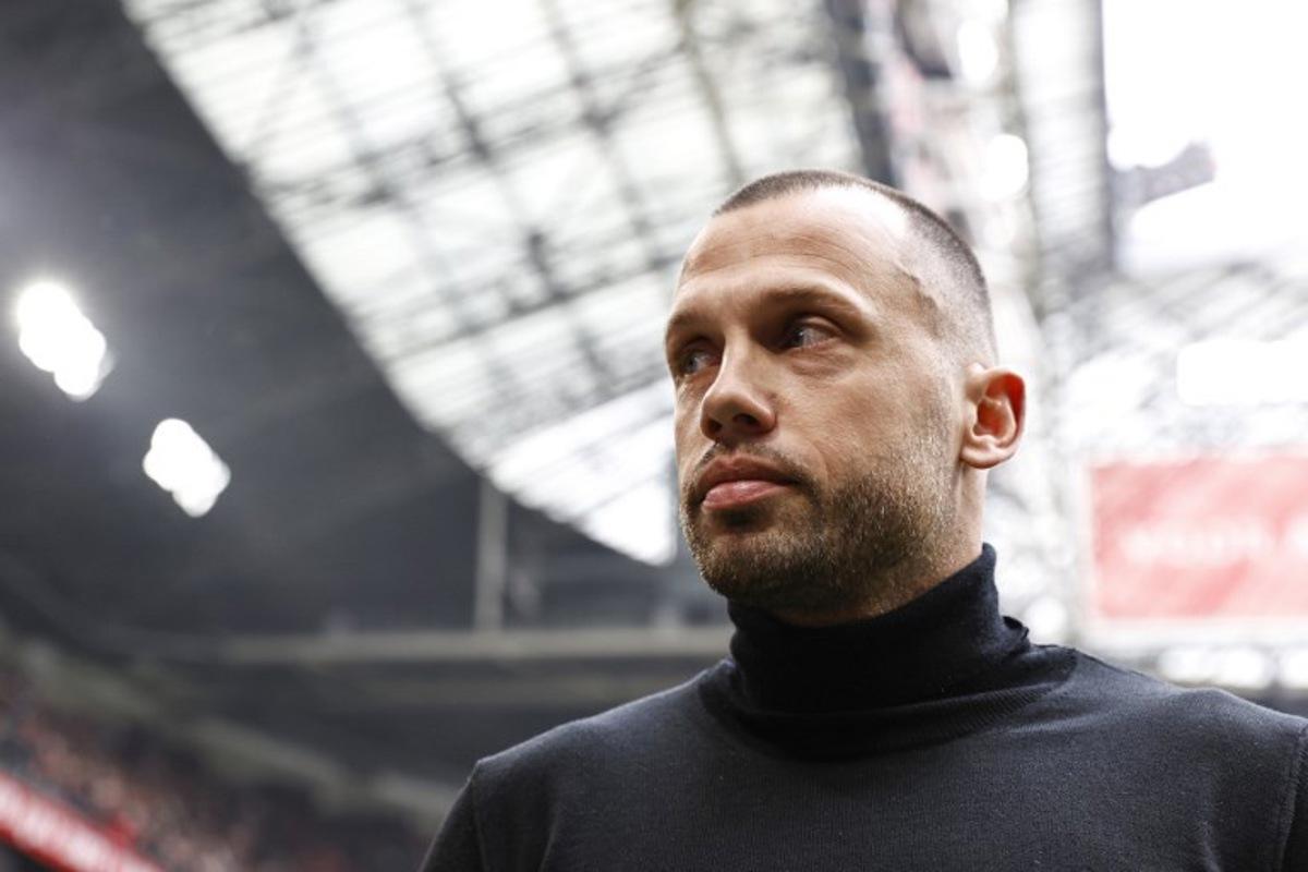 Ajax' Dutch head coach John Heitinga looks on during the Dutch Eredivisie premier league match between Ajax Amsterdam and Feyenoord at the Johan Cruijff ArenA in Amsterdam on March 19, 2023. MAURICE VAN STEEN / ANP / AFP
