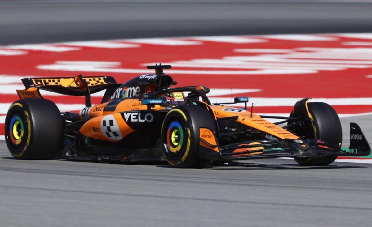 McLaren's Australian driver Oscar Piastri drives during the second free practice of the Spanish Formula One Grand Prix at the Circuit de Catalunya in Montmelo, on the outskirts of Barcelona, on May 30, 2025. Pierre-Philippe MARCOU / AFP