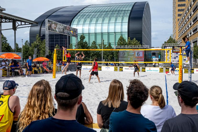 Illustration picture shows the finals of the Belgian championships beach volleyball, Sunday 15 August 2021 in Brussels. BELGA PHOTO HATIM KAGHAT