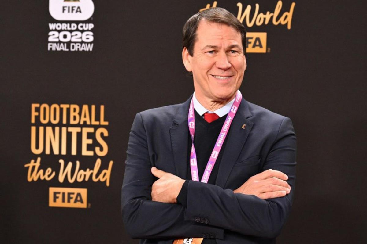 Belgium's coach Rudi Garcia poses on the red carpet upon arrival to attend the draw for the 2026 FIFA Football World Cup taking place in the US, Canada and Mexico, at the Kennedy Center, in Washington, DC, on December 5, 2025. Roberto SCHMIDT / AFP
