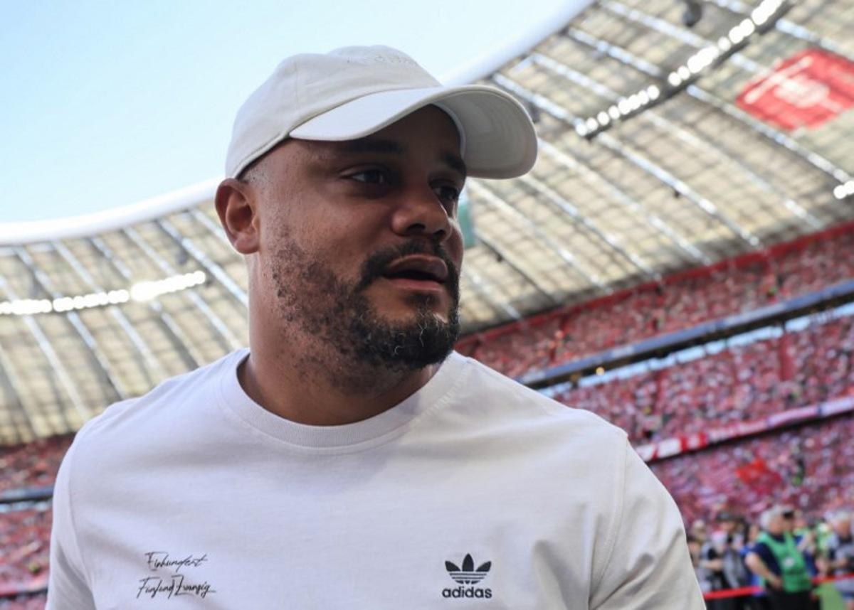 Bayern Munich's Belgian head coach Vincent Kompany arrives for the German first division Bundesliga football match between FC Bayern Munich and Heidenheim in Munich on May 2, 2026. Alexandra BEIER / AFP