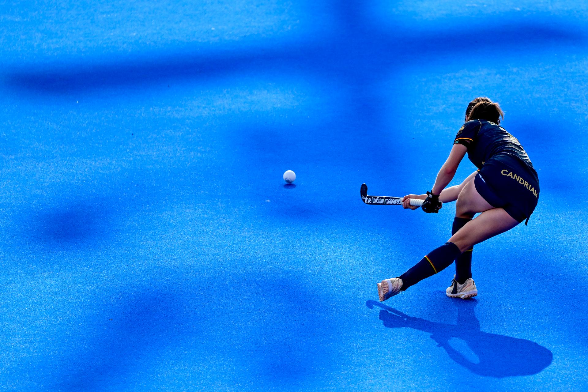 Belgium's Hélène Brasseur pictured in action during a hockey game between Belgium's Red Panthers and New Zealand, the first (out of three) matches during the group stage of the women 2026 Hockey World Cup, Sunday 16 August 2026 in Wavre. The 2026 edition of the Hockey World Cup takes place in Belgium and The Netherlands from August 15 to August 30. BELGA PHOTO DIRK WAEM