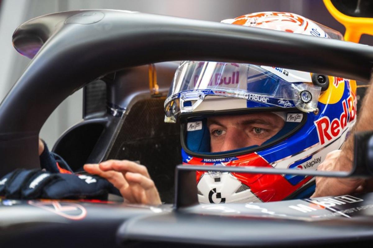 Red Bull Racing's Dutch driver Max Verstappen sits in his car during the first practice session ahead of the Formula One Qatar Grand Prix at the Lusail International Circuit in Lusail on November 28, 2025. Andrej ISAKOVIC / AFP