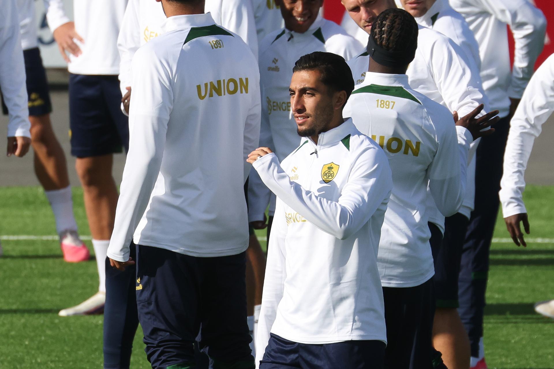 Union's Anouar Ait El Hadj is pictured during a training session of Belgian soccer team Royale Union Saint-Gilloise in Bodo, Norway, on Monday 10 August 2026. The team prepares for tomorrow's match against Norwegian team FK Bodo/Glimt, the return leg in the third qualifying round for the UEFA Champions League tournament. BELGA PHOTO BRUNO FAHY