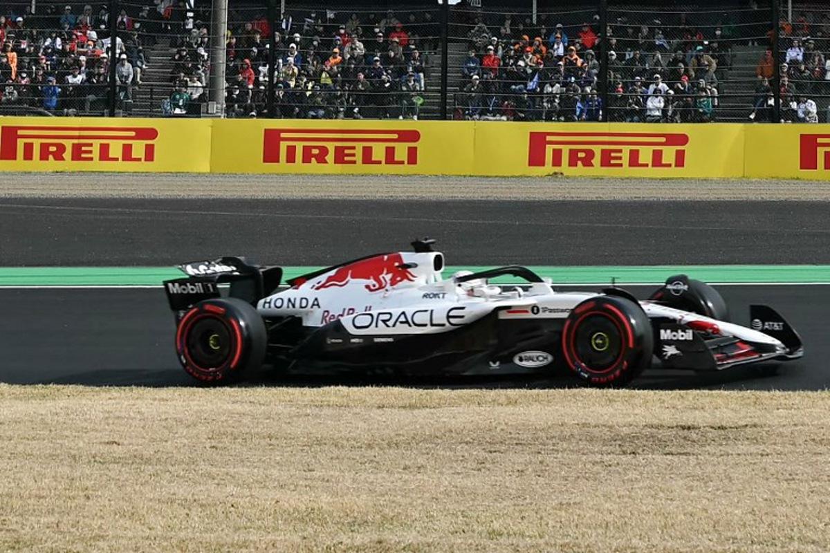 Red Bull Racing's Dutch driver Max Verstappen drives during the qualifying session of the Formula One Japanese Grand Prix at the Suzuka circuit in Suzuka, Mie prefecture on April 5, 2025. MOHD RASFAN / AFP