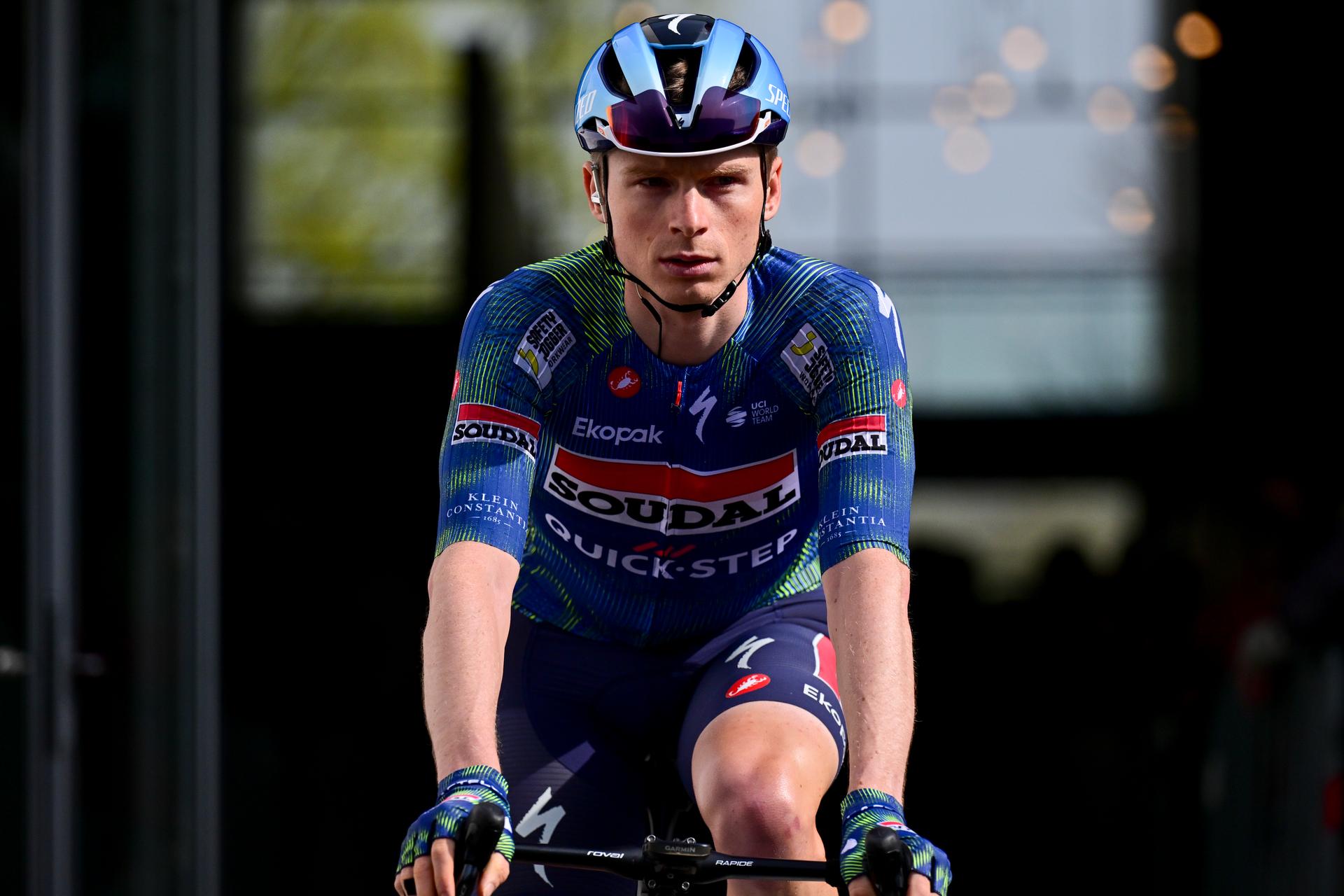 Belgian Stan Van Tricht of Soudal Quickstep pictured ahead of the 'Bredene Koksijde Classic' one day cycling race, 203,4 km from Bredene to Koksijde, on Friday 20 March 2026. BELGA PHOTO DIRK WAEM
