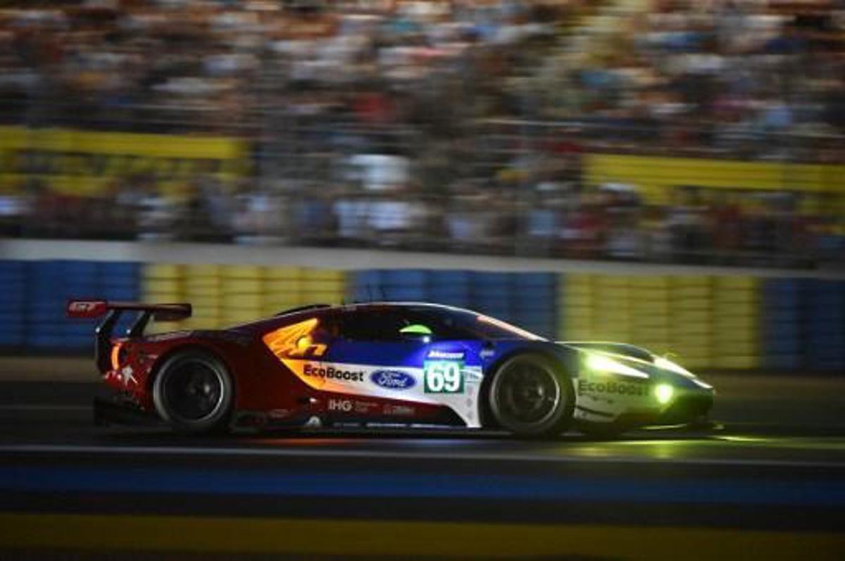 England's pilot Richard Westbrook Ford GT GTE Ecoboost n°69 during the first qualifying practice session of the Le Mans 24 hours endurance race, on June 14, 2017 in Le Mans northwestern France. Sixty cars with 180 drivers will participate on June 17 and 18 June at the 85rd Le Mans 24-hours endurance race. JEAN-FRANCOIS MONIER / AFP