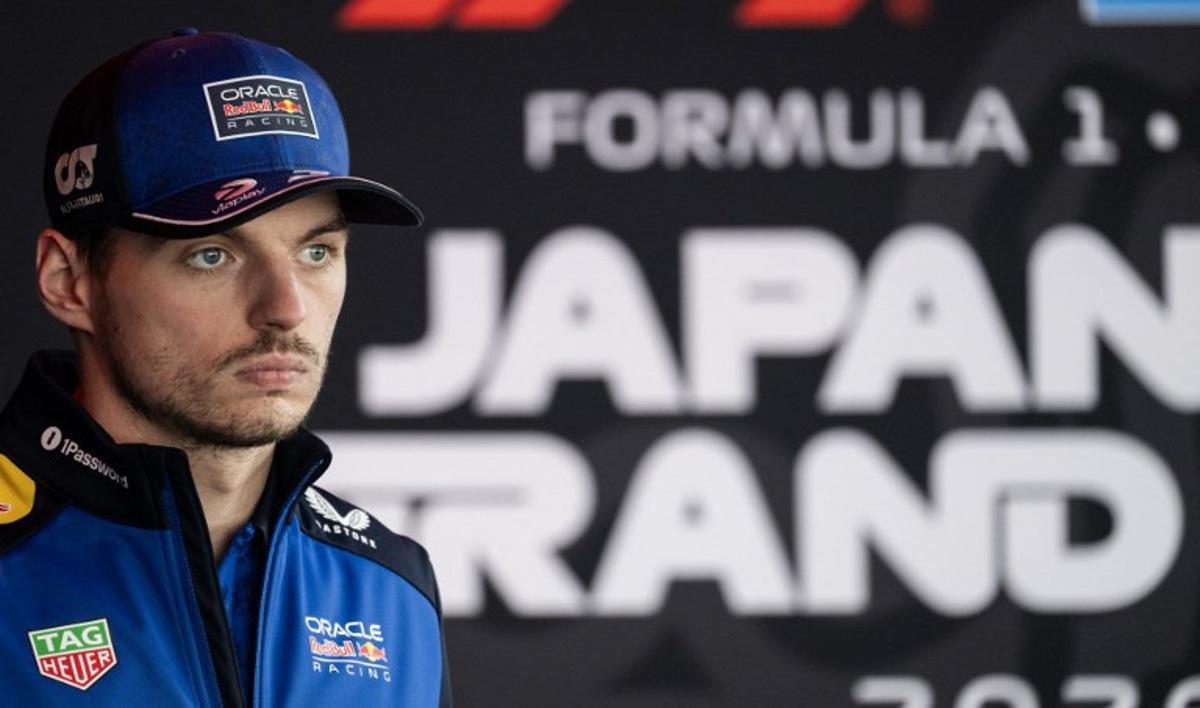 Red Bull Racings's Dutch driver Max Verstappen prepares to speak to the press ahead of the Formula 1 Japanese Grand Prix in Suzuka on March 26, 2026. ANDREW CABALLERO-REYNOLDS / AFP