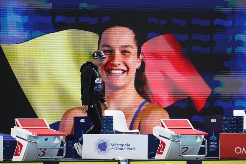 Belgian Sarah Dumont pictured before the final of the women's 200m freestyle event at the fourth day of the European Aquatics Championships in Paris, France on Thursday 13 August 2026. BELGA PHOTO VIRGINIE LEFOUR