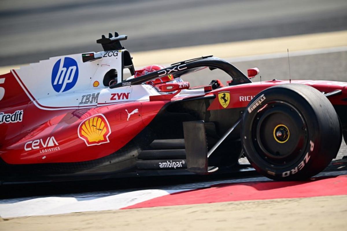 Ferrari's Monegasque driver Charles Leclerc drives on the third day of the Formula One pre-season testing at the Bahrain International Circuit in Sakhir on February 20, 2026. Giuseppe CACACE / AFP