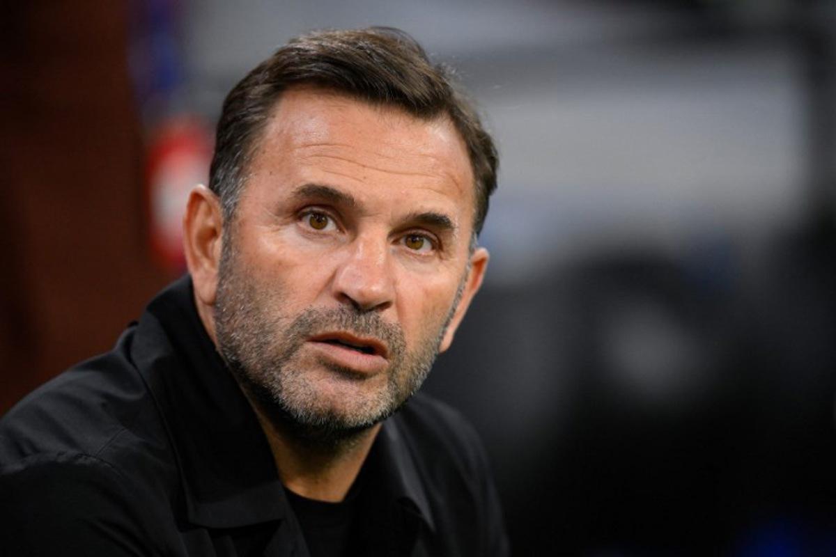 Galatasaray's Turkish head coach Okan Buruk looks on ahead the UEFA Champions League, league phase day 4, football match between Ajax and Galatasaray at the Johan Cruijff ArenA in Amsterdam on November 5, 2025. JOHN THYS / AFP
