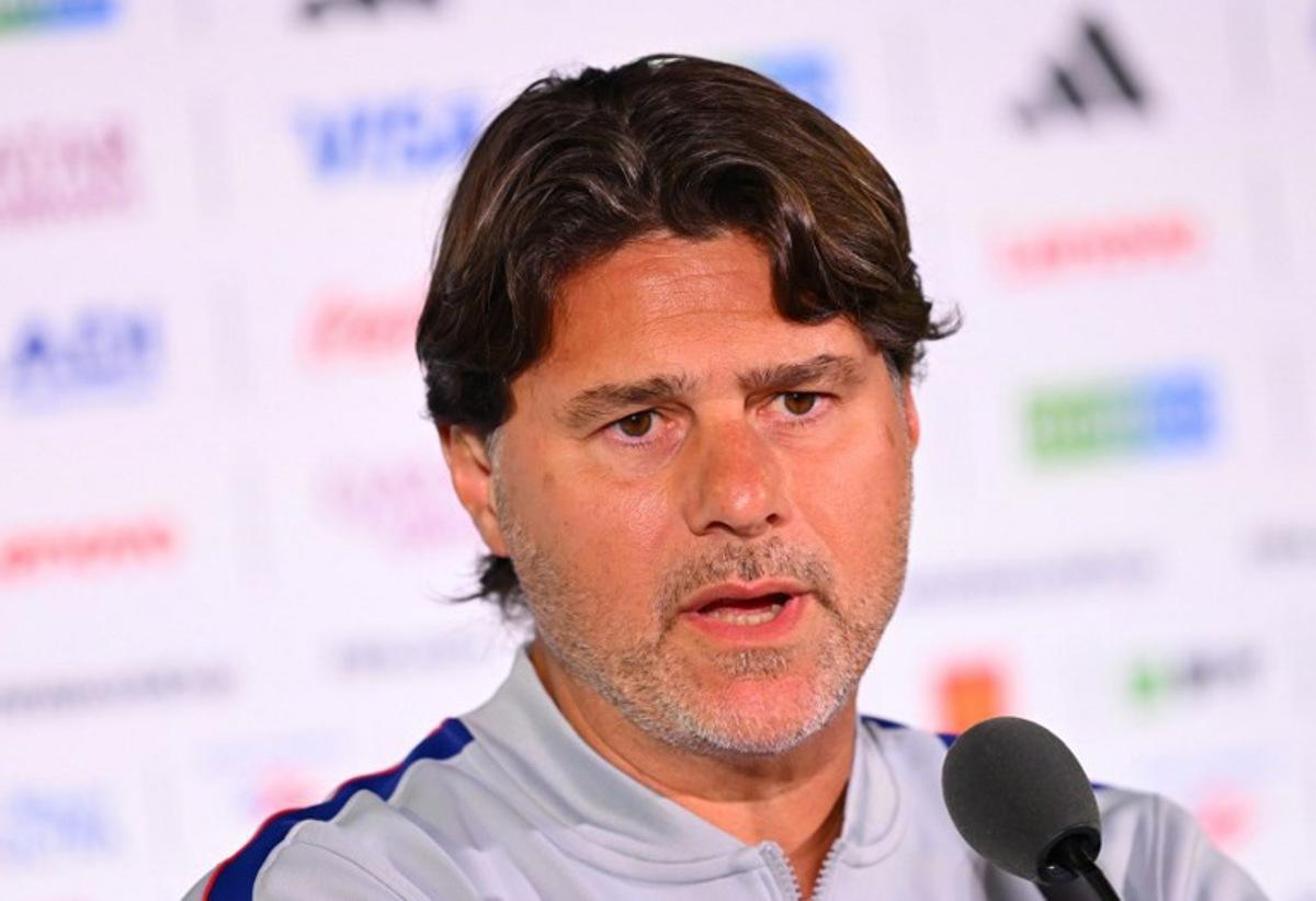 US Argentine head coach Mauricio Pochettino speaks during a press conference at Los Angeles Stadium in Los Angeles on June 11, 2026, on the eve of the 2026 World Cup football match between USA and Paraguay. Patrick T. Fallon / AFP