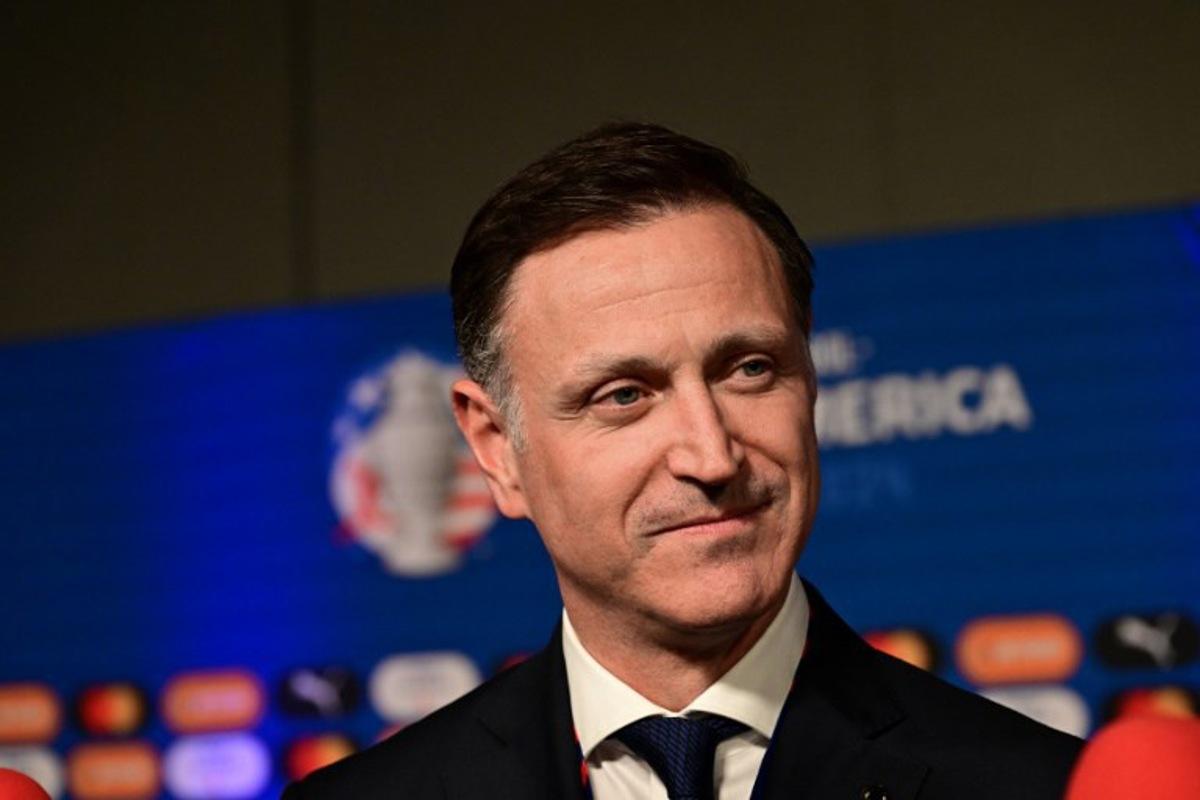French-Colombian general secretary of CONCACAF Philippe Moggio arrives for the Copa America 2024 official draw at the James L. Knight Centre in Miami, Florida, on December 7, 2023. GIORGIO VIERA / AFP