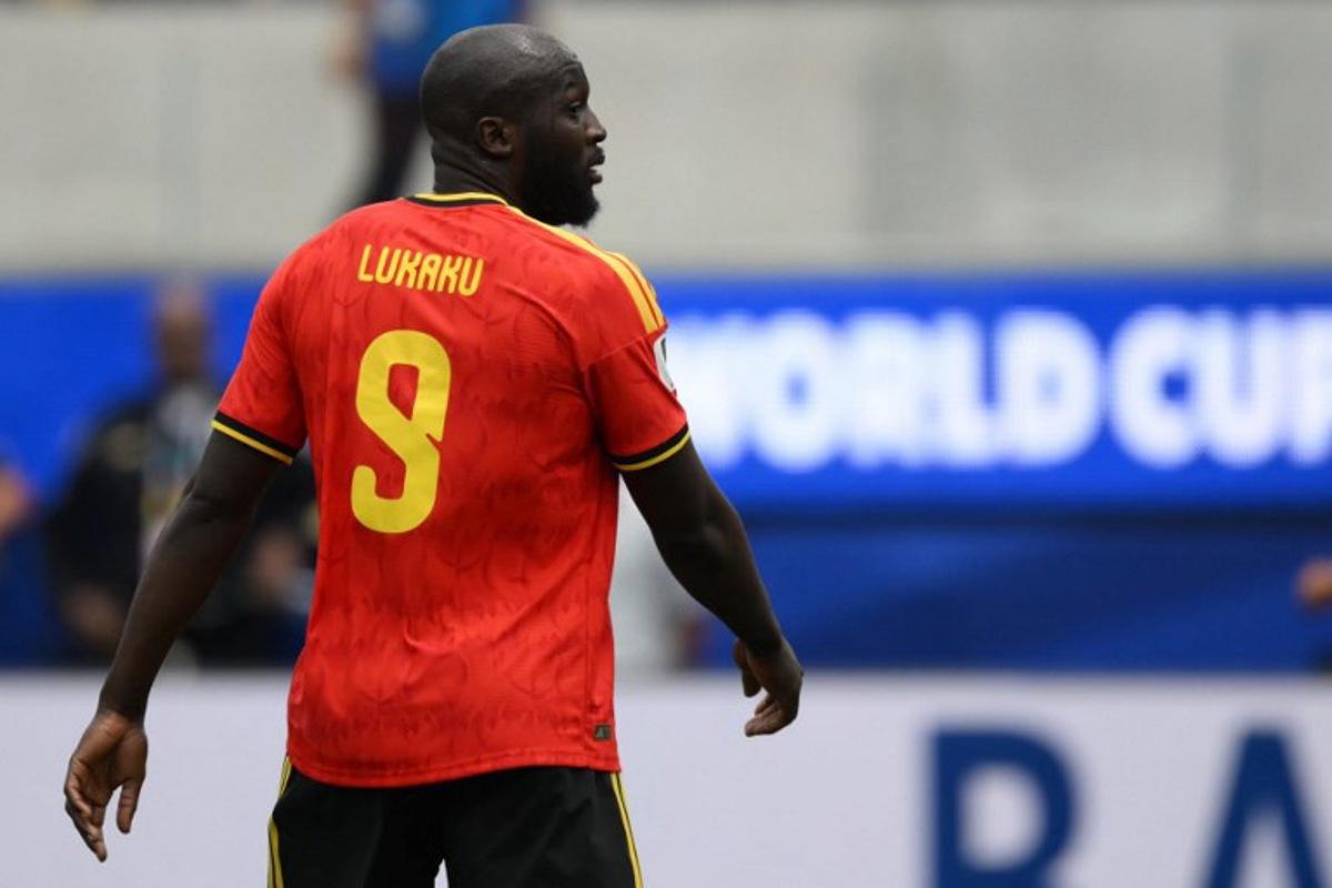 Belgium's forward #09 Romelu Lukaku looks on during the 2026 World Cup Group G football match between Belgium and Iran at the Los Angeles Stadium in Inglewood on June 21, 2026. Patrick T. Fallon / AFP