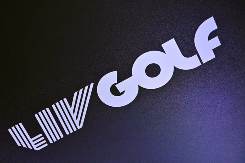 Branding for the forthcoming LIV Golf event, is pictured during a media day for the event, at The Centurion Club in St Albans, north of London, on May 11, 2022. Greg Norman said on May 10, 2022, he has been given an extra $2billion (£1.6 billion) in funding from Saudi Arabia to build his breakaway LIV series of 54-hole events into a full league by 2024. GLYN KIRK / AFP