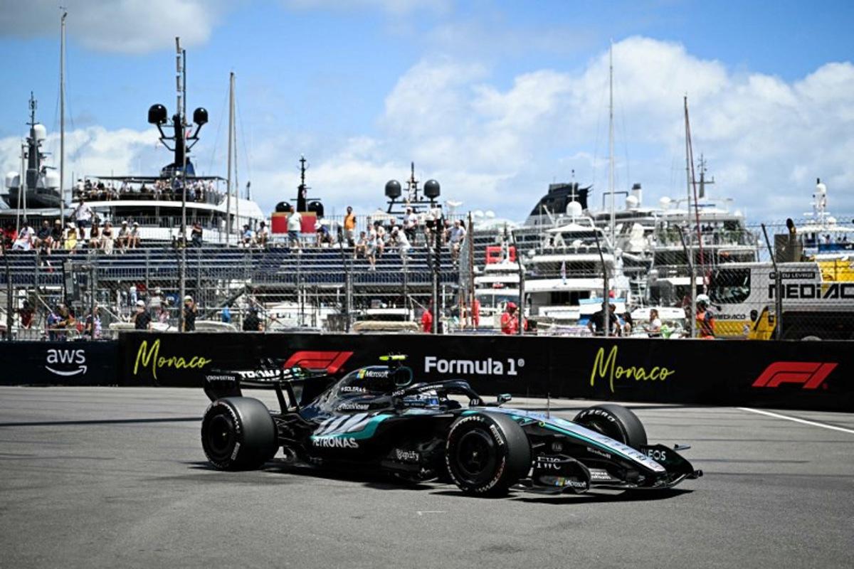 Mercedes' Italian driver Kimi Antonelli takes part in the first practice session at the Monaco street circuit in Monaco, ahead of the Monaco Formula 1 Grand Prix, on June 5, 2026. Gabriel BOUYS / AFP
