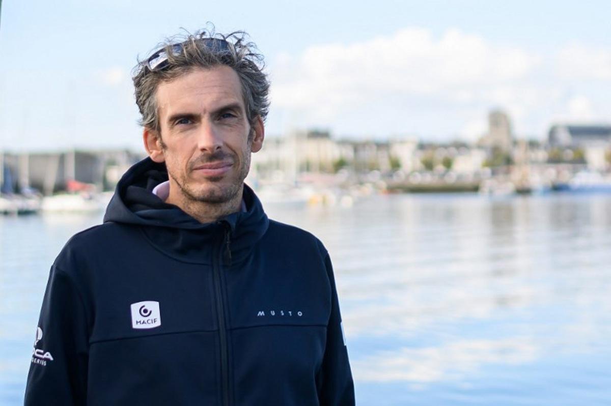 French skipper Charlie Dalin poses during a photo session in Concarneau, western France, on September 24, 2025. Dalin revealed that he had won the last Vendee Globe around-the-world solo sailing race while battling cancer. Loic VENANCE / AFP